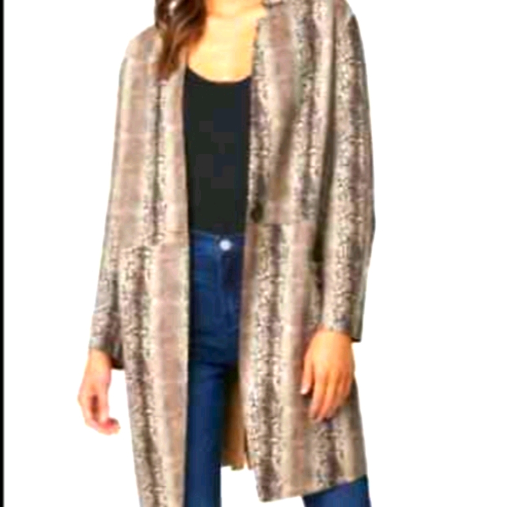 Faux snakeskin trench